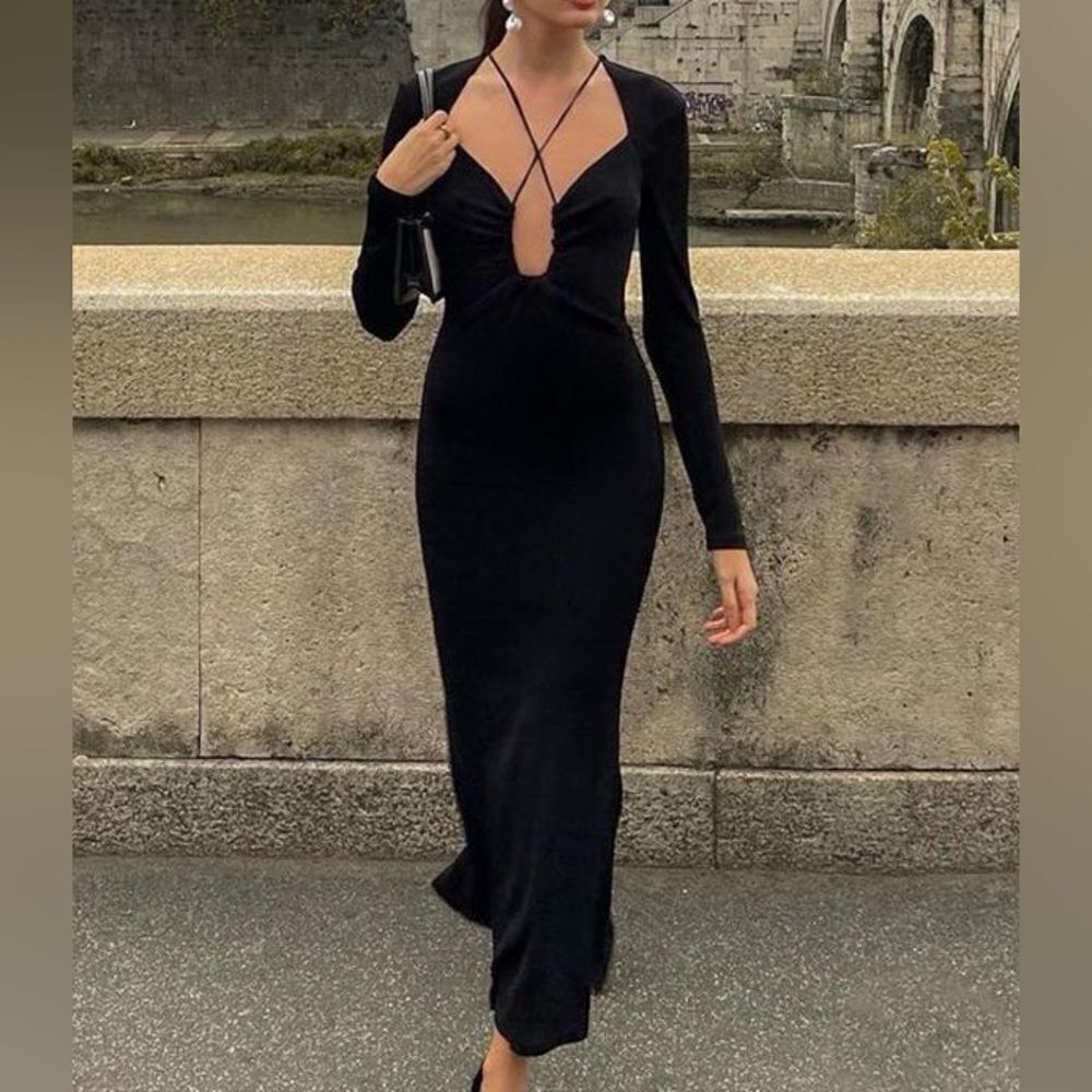 Jason Wu Backless Plunge Midi Dress